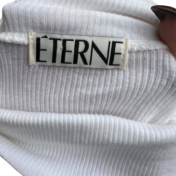 ETERNE Cropped Ribbed Turtleneck Top Sz M - Picture 10 of 11
